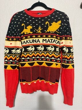 Disney Lion King Hakuna Matata Holiday Crewneck Knit Sweater